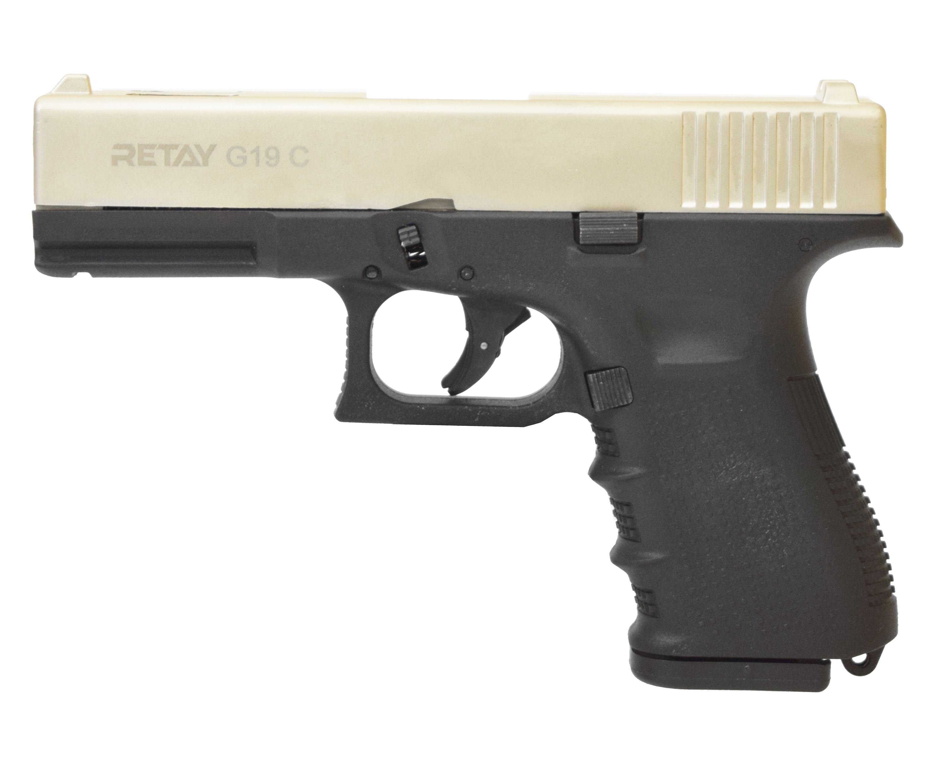 Пистолет охолощенный G19C (Glok 19), к.9мм (сатин)