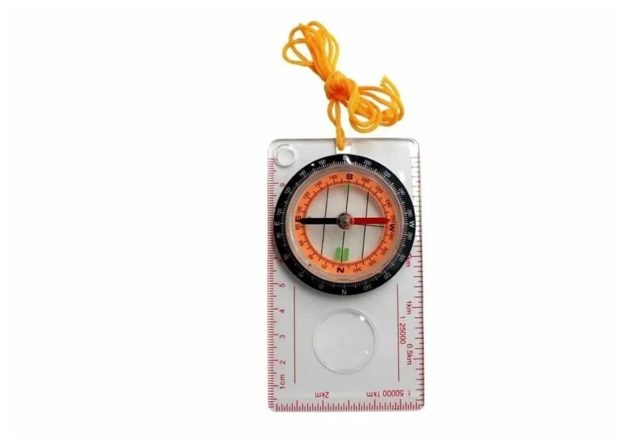 Компас планшетный жидкостной с линейкой и лупой