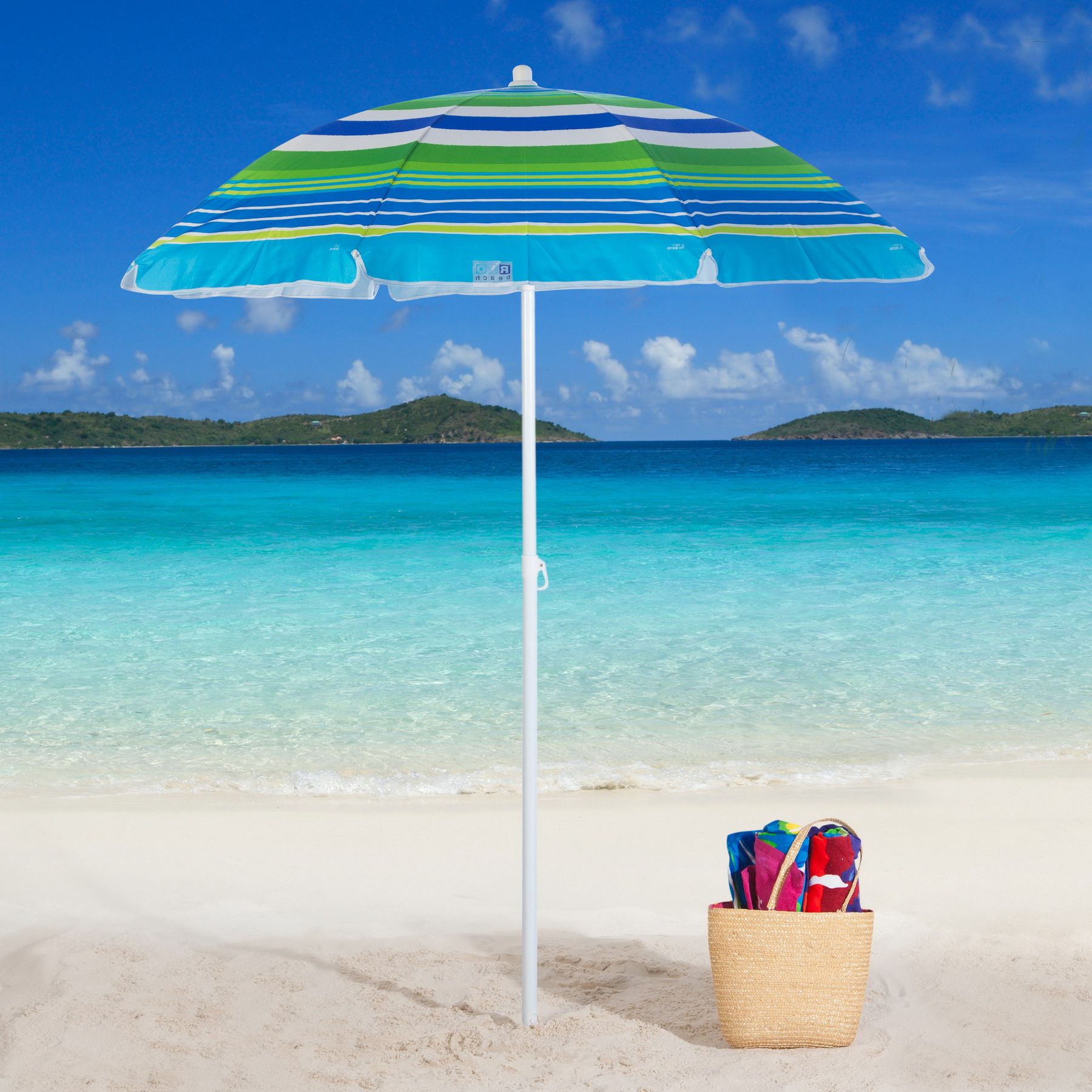 Зонт пляжный "Модерн" сер. покрытие d=160, h=170 микс